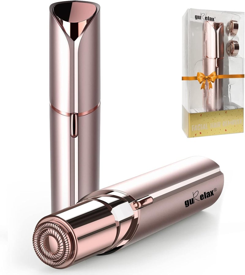 gurelax Facial Hair Remover for Women, Painless Hair Removal Device(with 2 x Replacement Heads) -Best Touch Face Shaver for Mother/Wife/Girlfriend, Electric Razors for Upper Lip, Chin - Image 1